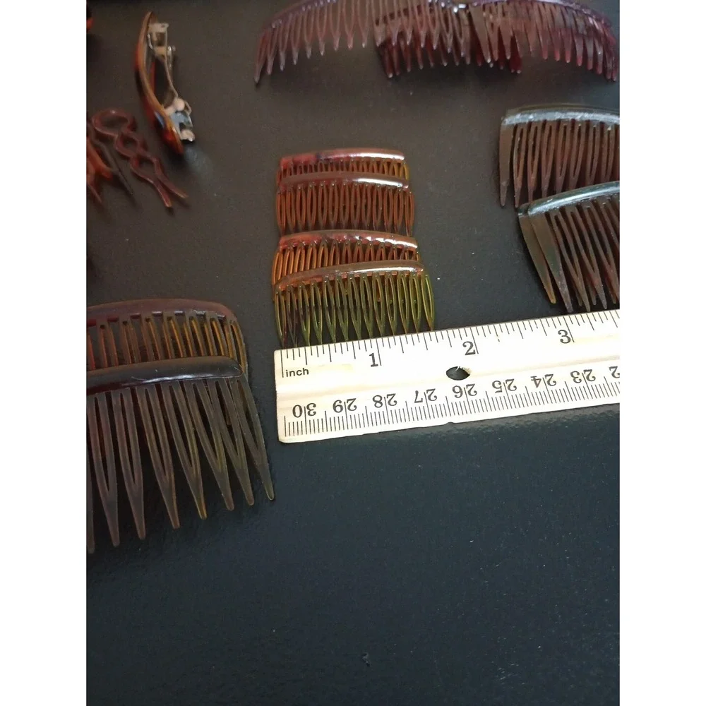 Vintage Tortoiseshell‎ Hair Barrette Comb Lot Goody Unbranded